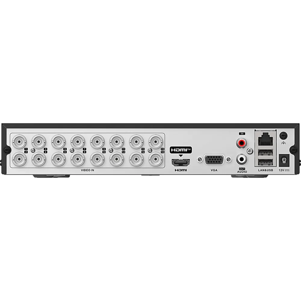 DVR 16 Canales TURBOHD + 8 Canales IP / 5 Megapixel Lite - 3K Lite / Audio Bidireccional / GUANLAN / Reconocimiento Facial / ACUSEARCH / 1 Bahia de Disco Duro / Salida de Video en 4K / H.265+ – vista 4