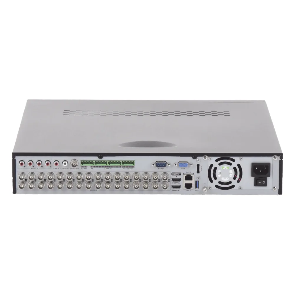 DVR 32 Canales TurboHD + 16 Canales IP / 3K Lite / 5 Megapixel Lite / 4 Bahías de Disco Duro / Audio por Coaxitron / AcuSense / POS / Videoanalisis / 16 Entradas y 4 salidas de Alarma – vista 5