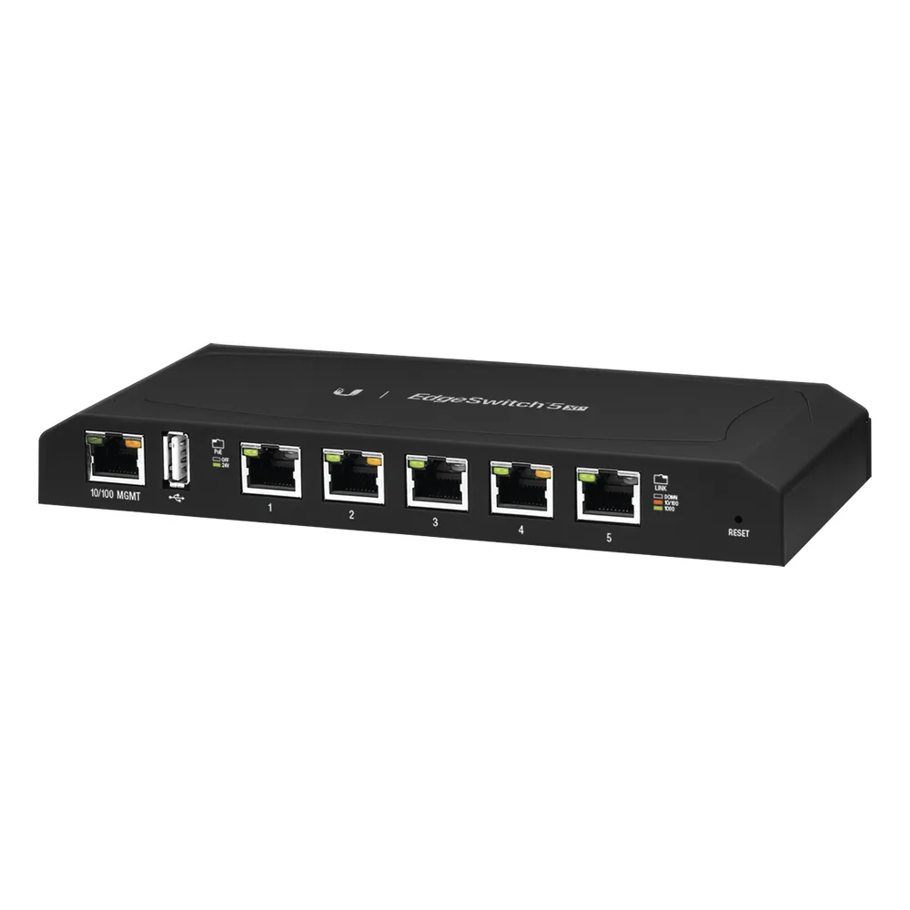 EdgeSwitch 5XP Administrable de 5 Puertos Gigabit PoE de 24 V Pasivo, con funciones avanzadas de Capa 2 – vista 5
