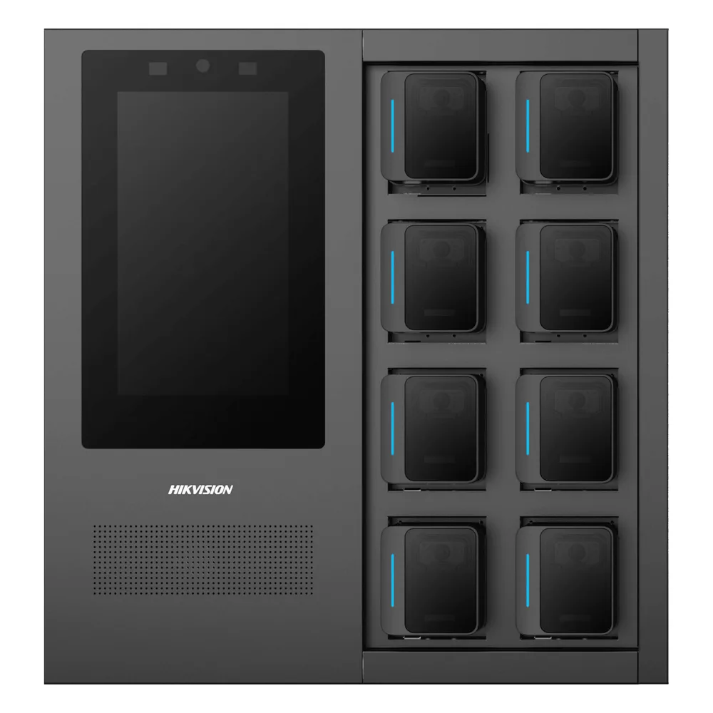 Estación de Carga y Respaldo de Información para Bodycam HIKVISION / Acceso por Reconocimiento Facial / Incluye 1 HDD de 2 TB