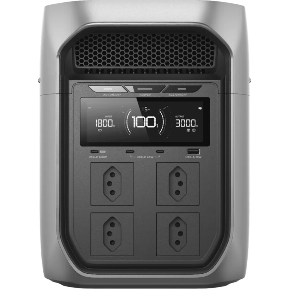 Estación de Energía Portátil EcoFlow DELTA 3 MAX PLUS, 2048Wh, Batería LiFePO4, Salida 3000W (Surge 3800W)