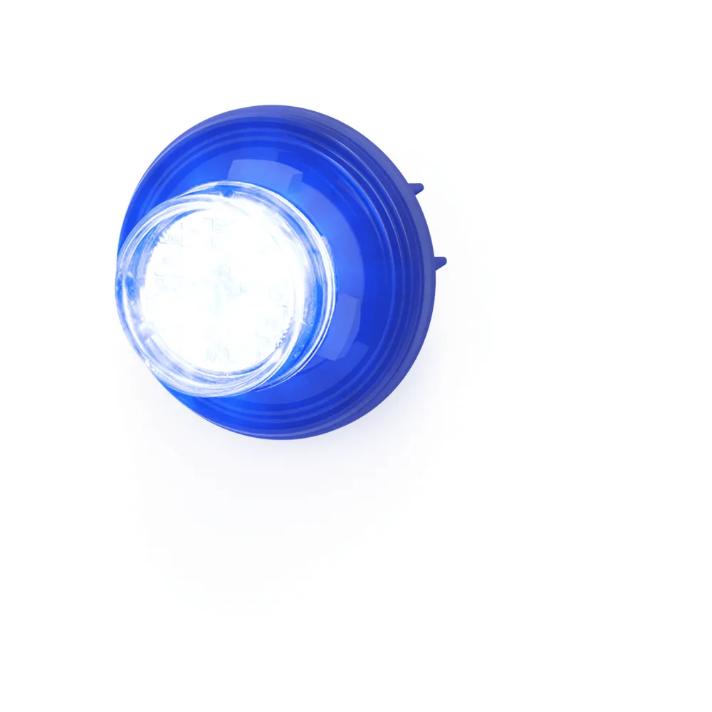 Estrobo Oculto de 12 LED, Azul/Blanco, Lente Transparente, Bisel Negro