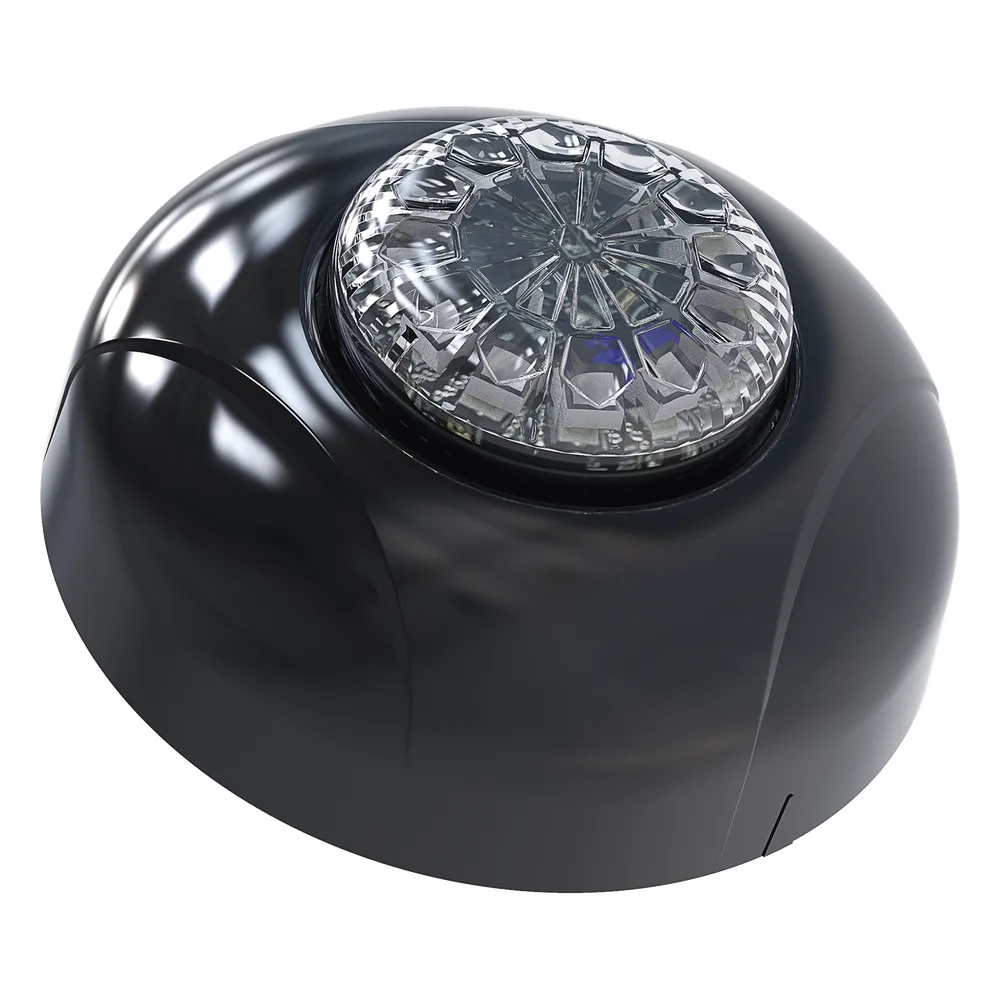 Estrobo Oculto de 12 LED, Rojo/Azul, Lente Transparente, Bisel Negro