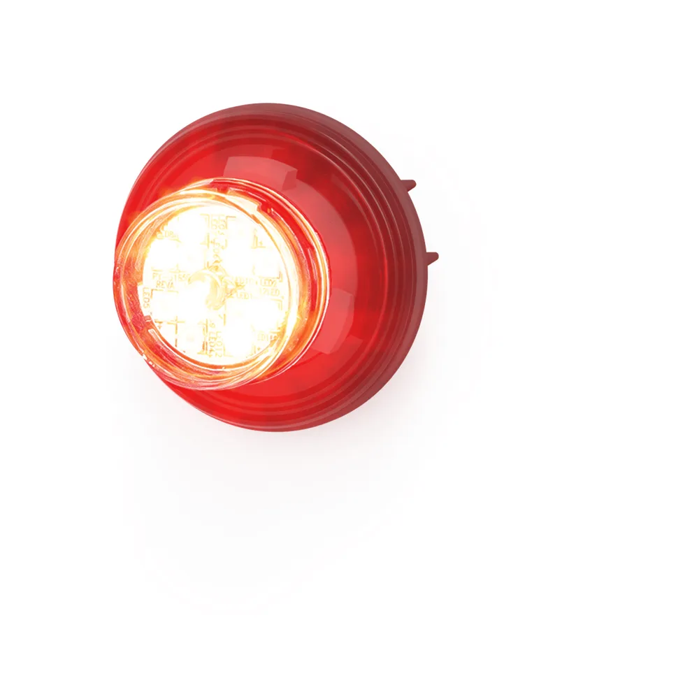 Estrobo Oculto de 12 LED, Rojo/Claro, Lente Transparente, Bisel Negro