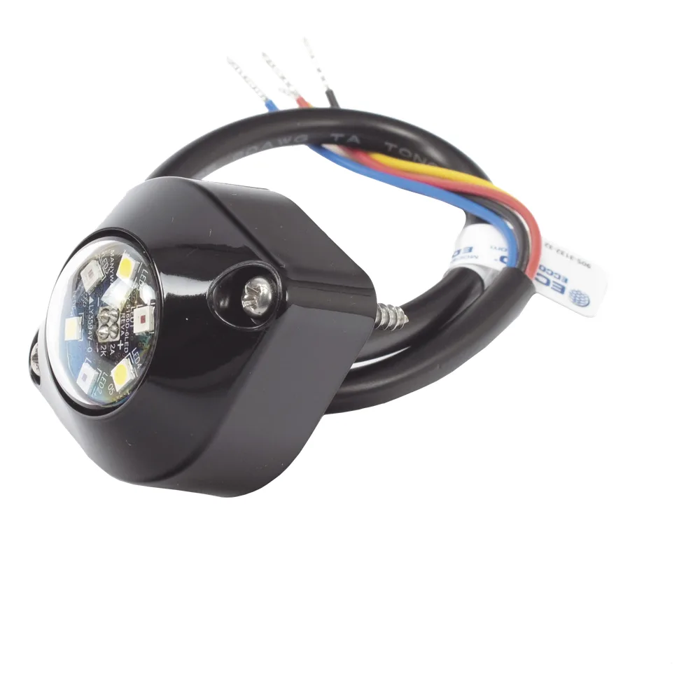 Estrobo Oculto de 6 LED, Blanco, Lente Transparente, Bisel Negro – vista 3