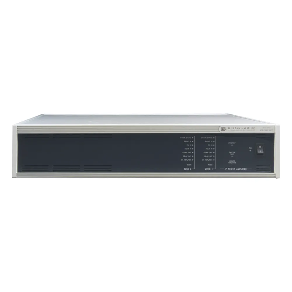 ETAPA DE POTENCIA DIGITAL 2x240W 100V  MILLENNIUM IP CON CONECTIVIDAD IP LAN, SUPERVISON, CALIDAD DE SONIDO HQ PARA 2 ZONAS, EN FORMATO RACK 2U