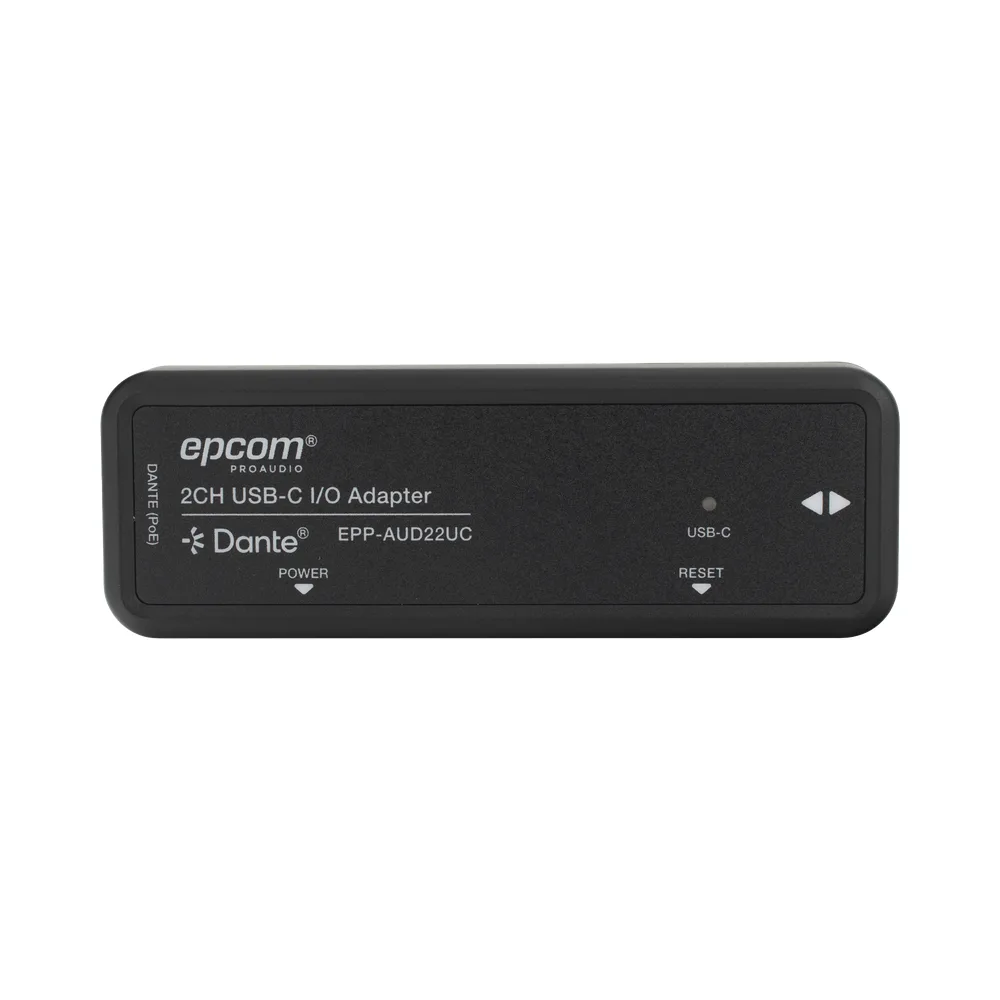 Extensor de Audio Dante® 2CH USB-C I/O Adapter | HDMI 1.4 | 4K@30Hz | Audio 7.1CH HD | USB-C | PoE | Dante® Controller | Latencia Configurable 1-5ms | ESD Protección IEC 61000-4-2