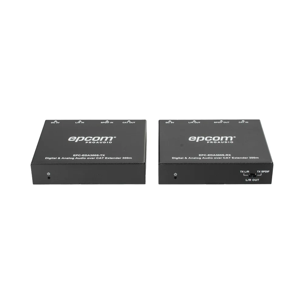 Extensor de Audio | Digital Óptico y Analógico | Transmisión hasta 300 m | Soporte 48/96/192 kHz | Selección de salida en receptor | Función POC bidireccional | Plug-and-Play | Ideal para HDTV, AVR y sistemas multizona