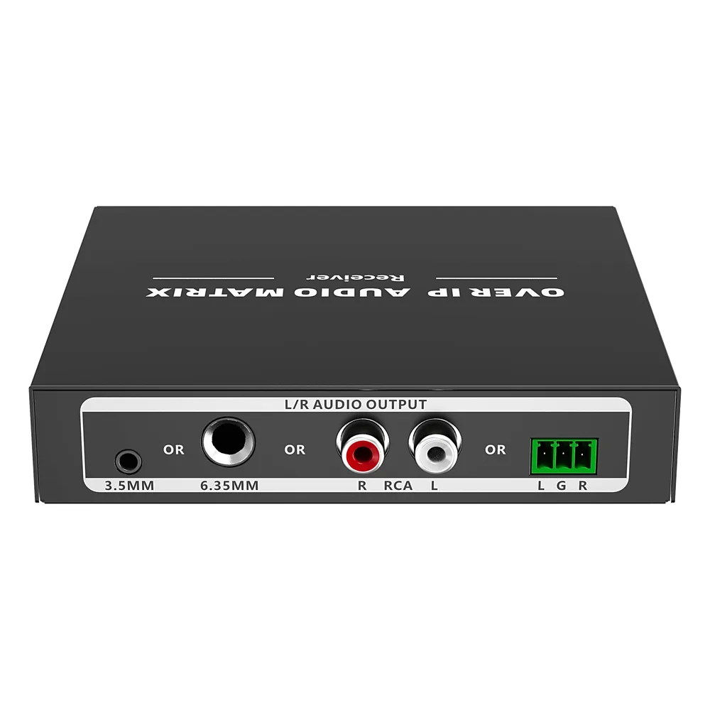 Extensor de Audio sobre IP | PCM 2.0 | 120 m | Matriz Flexible 1 a 1 / 1 a N / N a N | Interfaces Profesionales | Protección ESD | Solo Receptor