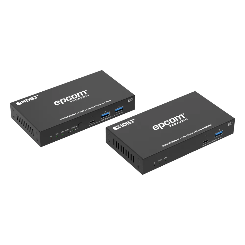 Extensor USB 3.2 Gen 1 | 100 m | Cable CAT6a | Velocidad 5 Gbps | Puertos USB-C y USB-A | PoC Bidireccional 24V | Compatible Con Dispositivos USB Variados