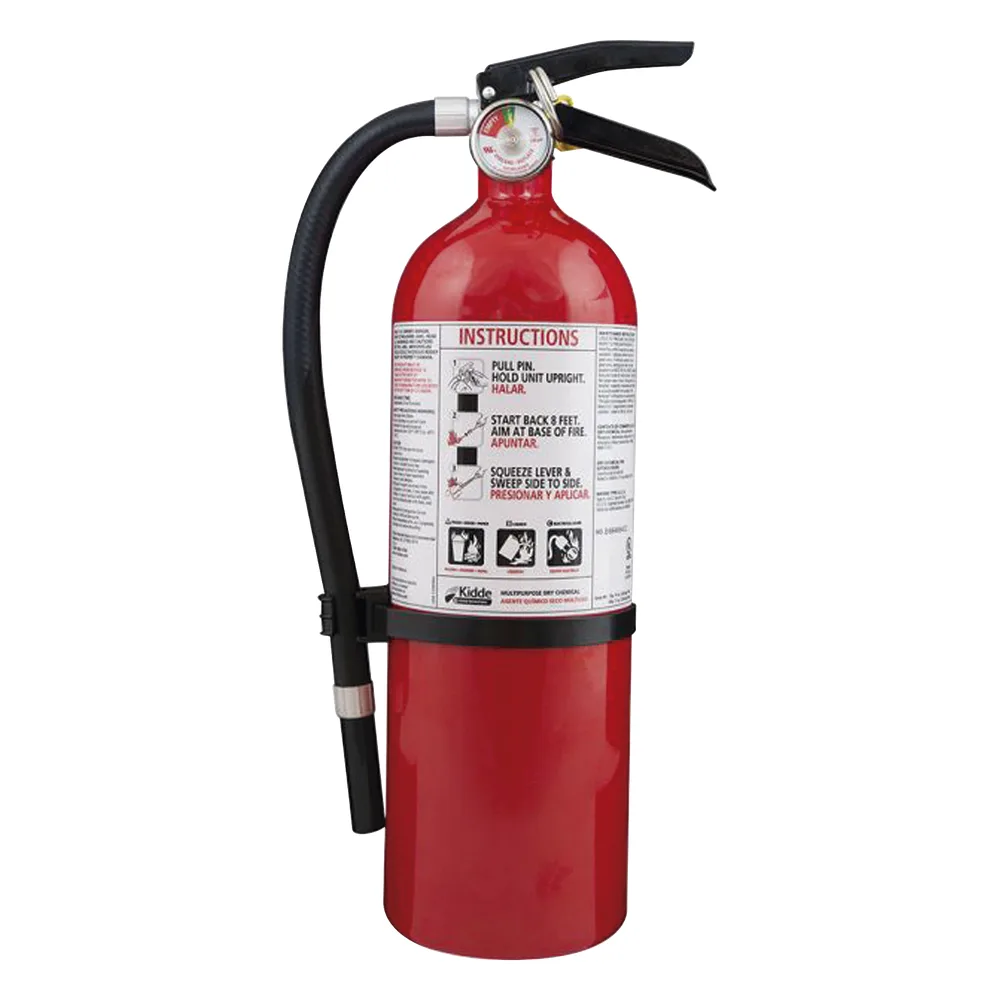 Extintor desechable de polvo químico seco multipropósito de 4 lb para fuegos clase A, B y C, uso residencial