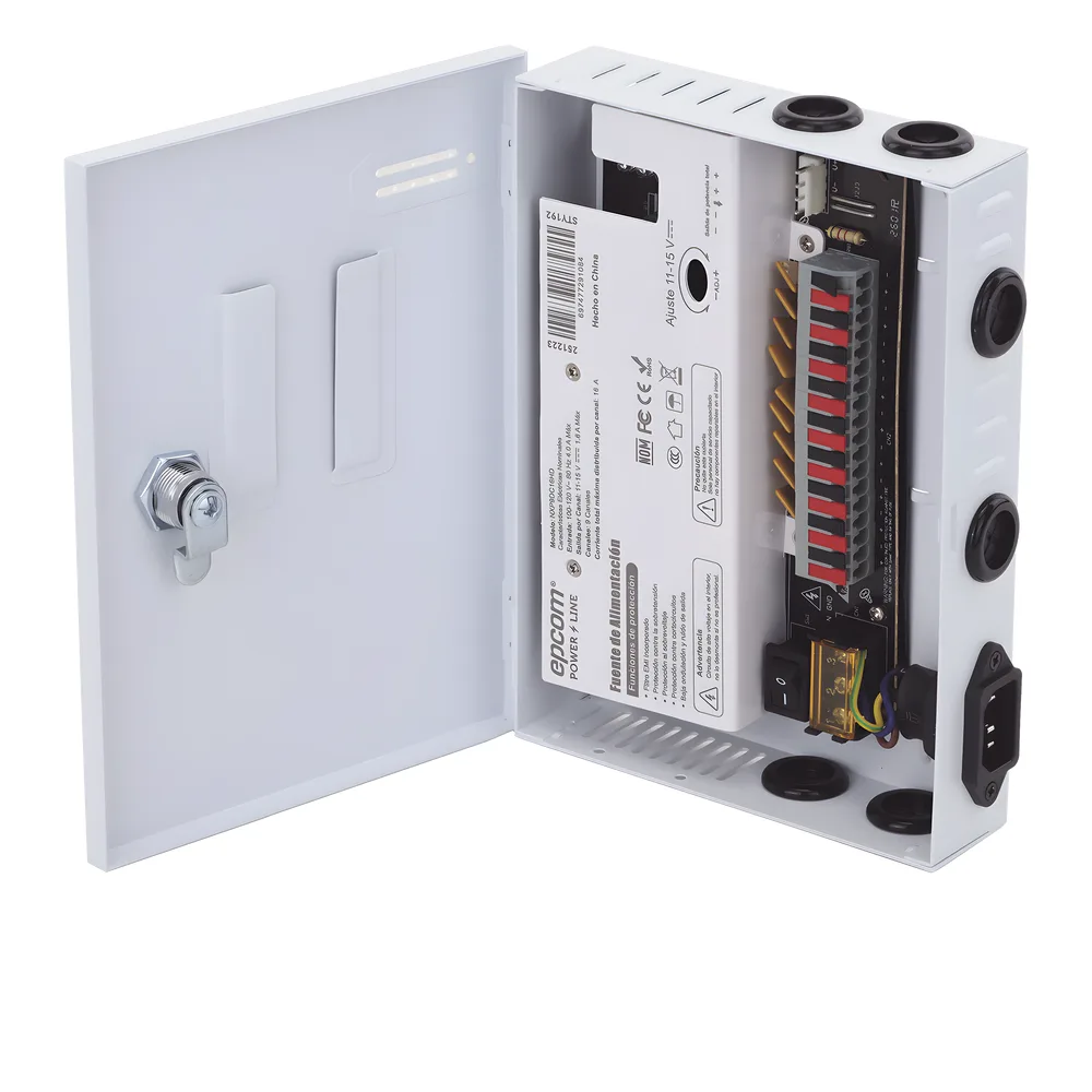 Fuente |  11-15 V |  9 canales | 16 A |  Compatible con cámaras 4K | Alta tecnología en seguridad | Doble ventilador | Hasta 1.8 Amperes por Salida | Filtro de ruido por canal | Diseño de alta gama. – vista 9