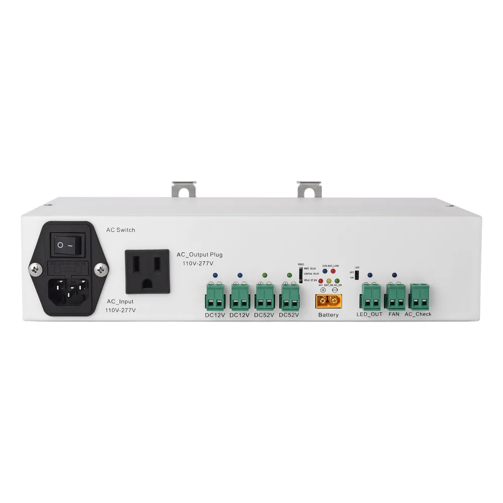 Fuente de Alimentación / 52V 3A + 12V 5A / Respaldo Batería / Riel DIN / Protecciones Sobrecarga-Cortocircuito / Telecomunicaciones