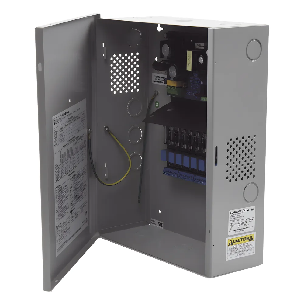 Fuente de Poder con Respaldo, 12 o 24 Vcc, 4 A, 48 W, 8 Salidas, Para Control de Acceso, Entrada 115 Vca