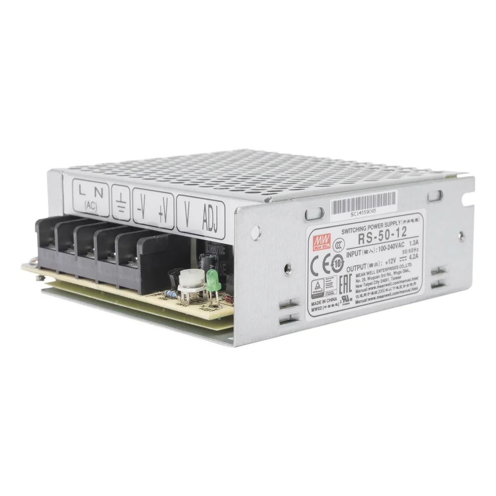 Fuente de poder industrial conmutada / 50W / 12Vcc / 4.2A / Entrada: 100-240Vca / Montaje en chasis