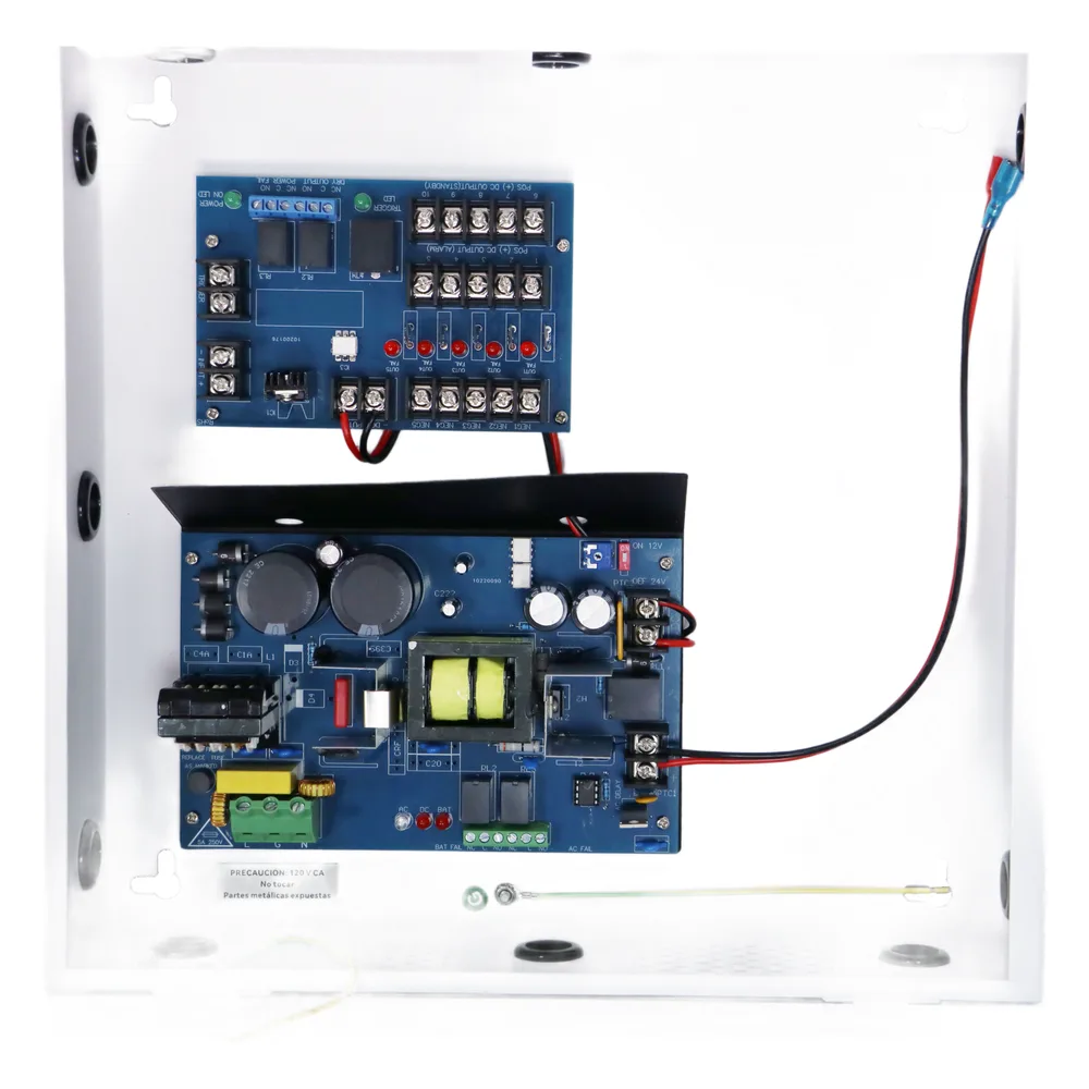 Fuente de Poder para Control de Acceso AL600FC / 6A Total / 5 Salidas Clase 2 PTC Auto-reiniciables / 12-24 VDC Selectable / Entrada 115 VAC / Respaldo Batería 40 AH / Supervisión FACP / Fail-Safe y Fail-Secure – vista 2