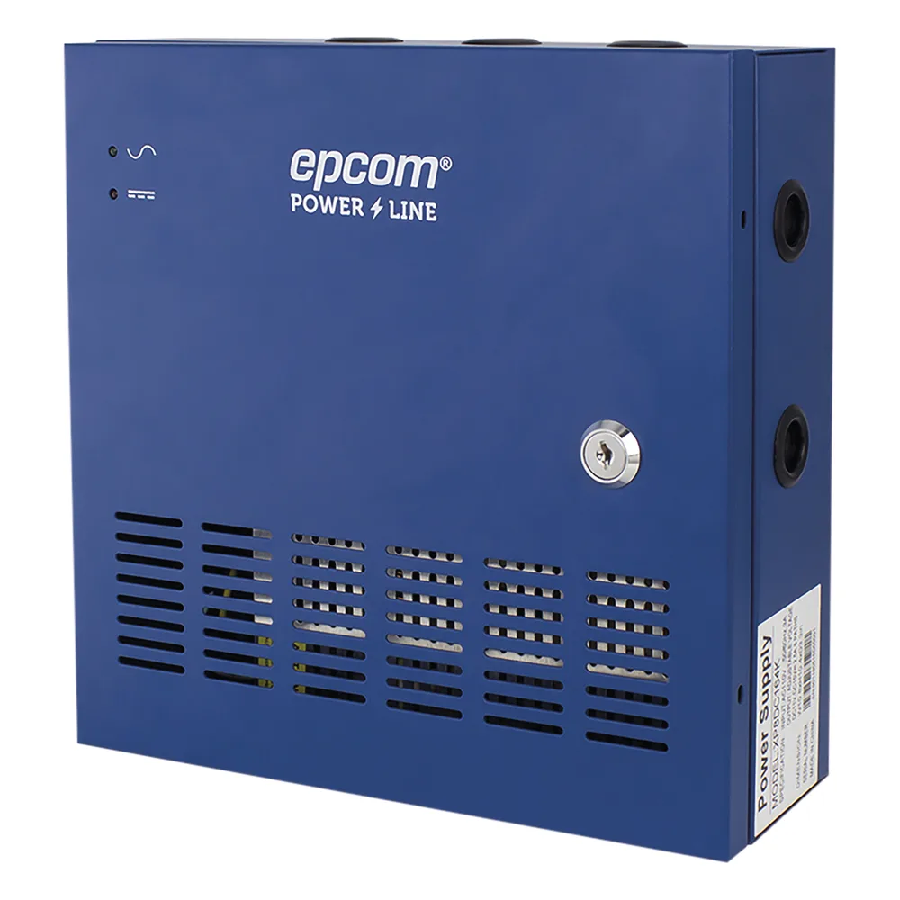 Fuente de poder profesional HEAVY DUTY de 11 - 15 Vcc @ 20 Amper, para 16 cámaras, con voltaje de entrada de: 110-220 Vca – vista 2