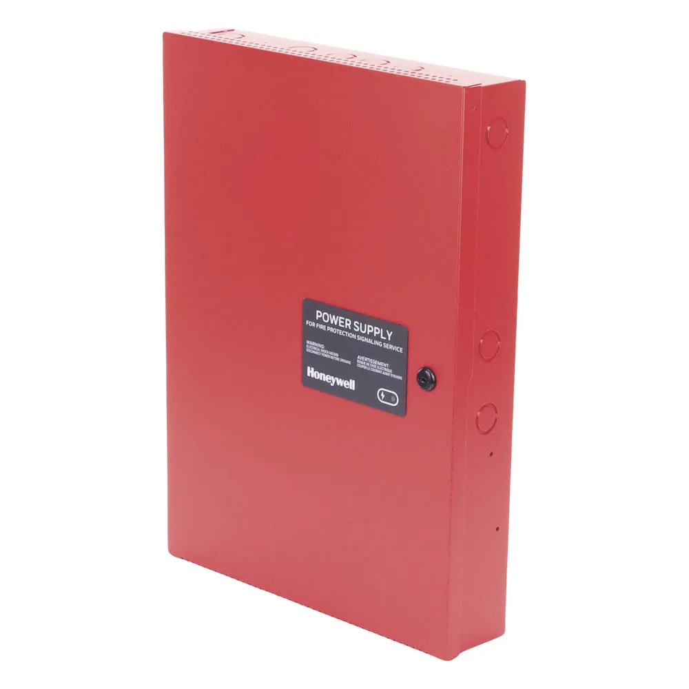 Fuente de poder remota de 6 amperes y 24 Vcc con cargador de batería para paneles de detección de incendio de 12 o 24 V, gabinete rojo – vista 3