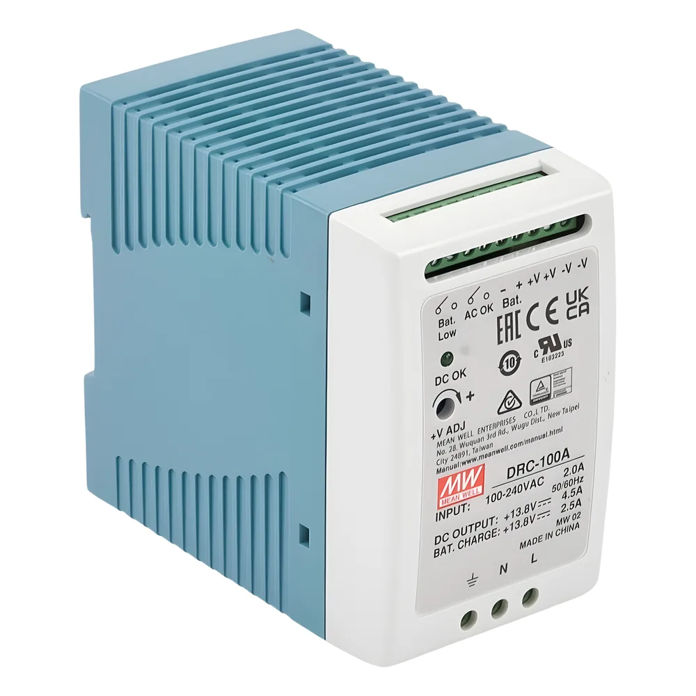 Fuente de poder Riel Din 12V, 100W con Cargador de Batería – vista 4