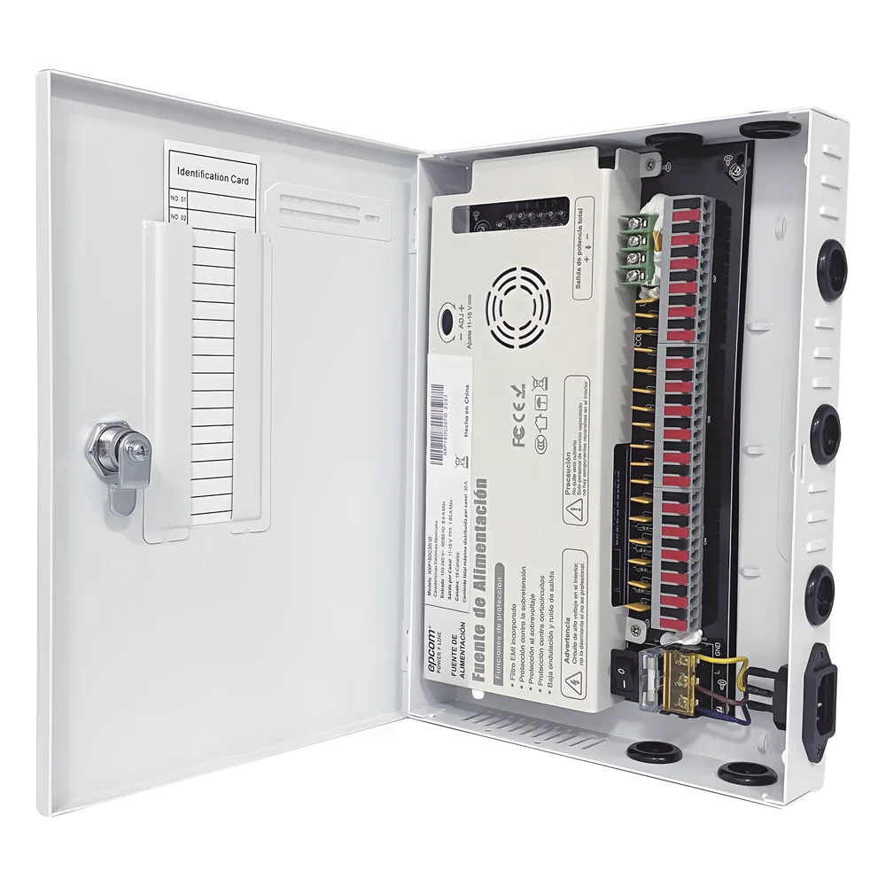 Fuente PREMIUM |  11-15 V | 18 canales | 30 A | Compatible con cámaras 4K | Alta tecnología en seguridad | Doble ventilador | Filtro de Ruido por canal | Diseño de alta gama.