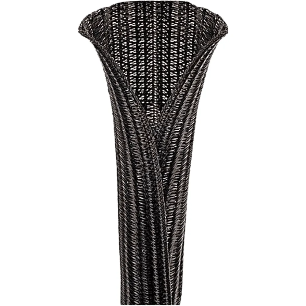 Funda expandible trenzada Pan-Wrap, 1,25 de diámetro, negra, tereftalato de polietileno, 22.86 mts por bobina