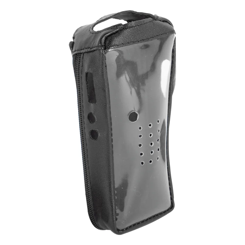 Funda Reforzada de piel con frente transparente para radios TK-2212, TK-2212L, TK-3212 y TK-3212L.