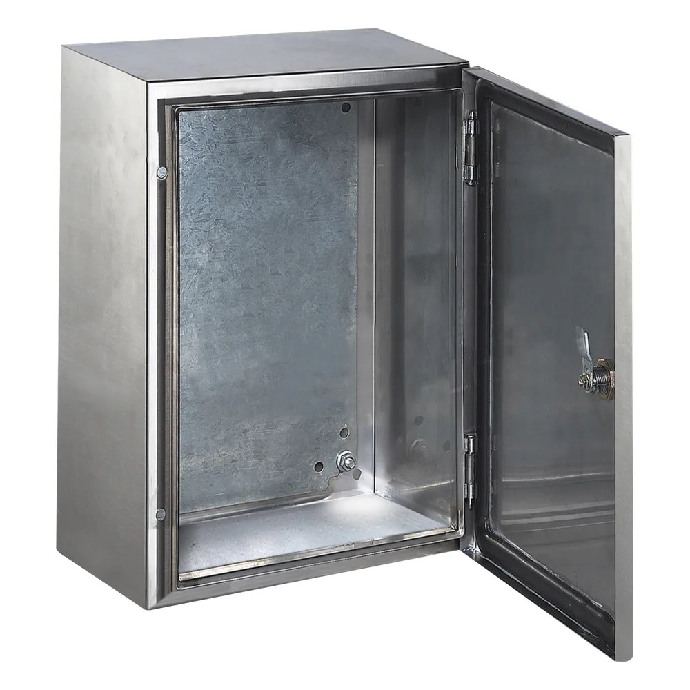 Gabinete de Acero Inoxidable IP66 Uso en Intemperie (200 x 300 x 150 mm) con Placa Interna Galvanizada.