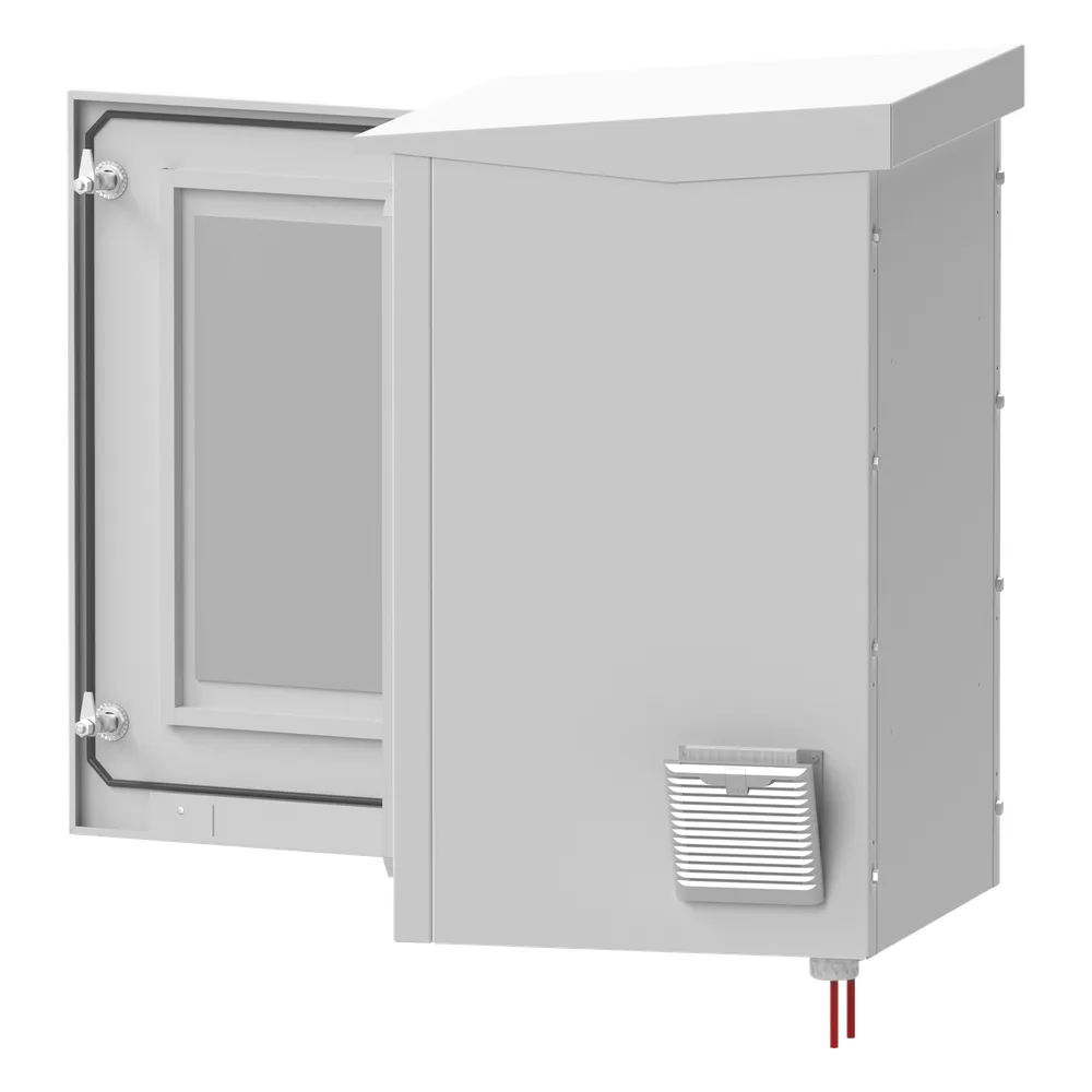 Gabinete de Exterior con Rack de 19" de 24U con Ventiladores y Termostato, Se envía el Gabinete Armado (Montaje a poste o torre se vende por separado). – vista 2