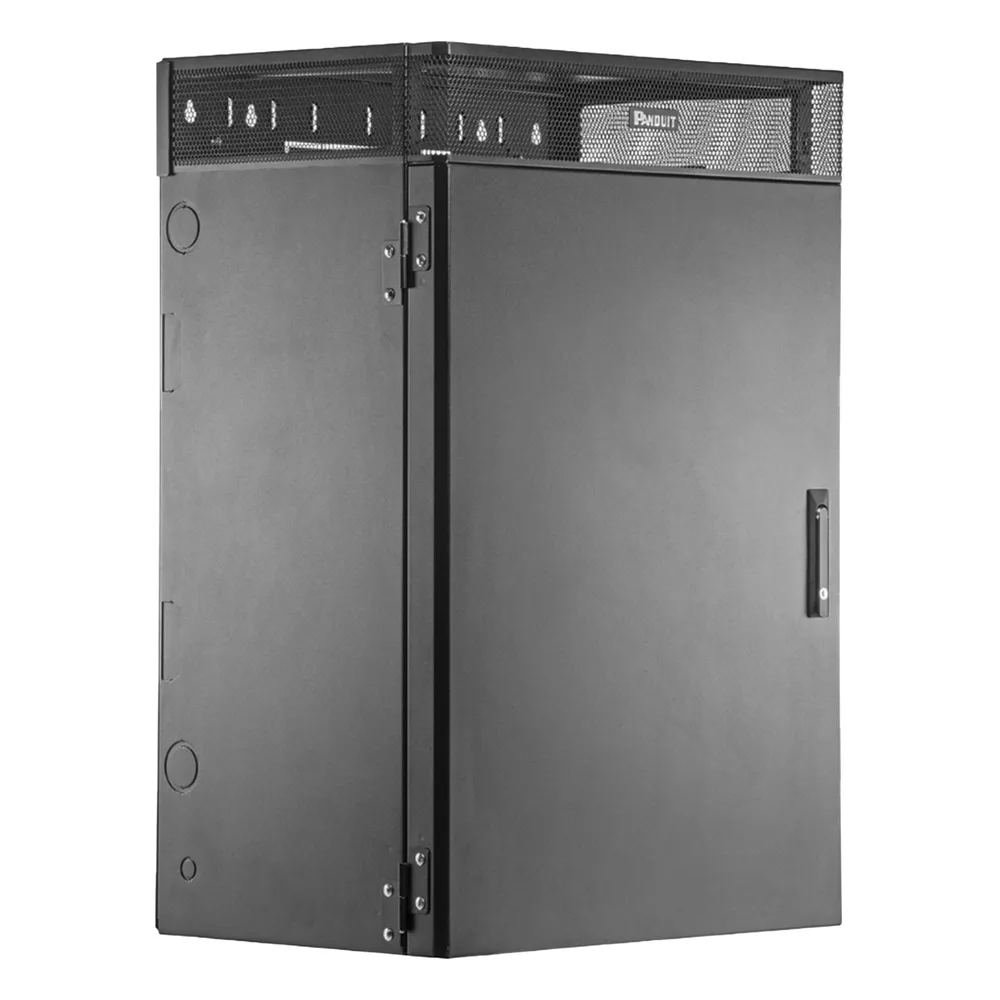 Gabinete de Montaje en Pared TrueEdge™, Con 9 UR para Equipo Activo y 9 UR para Paneles de Parcheo, Fabricado en Acero, Color Negro – vista 3