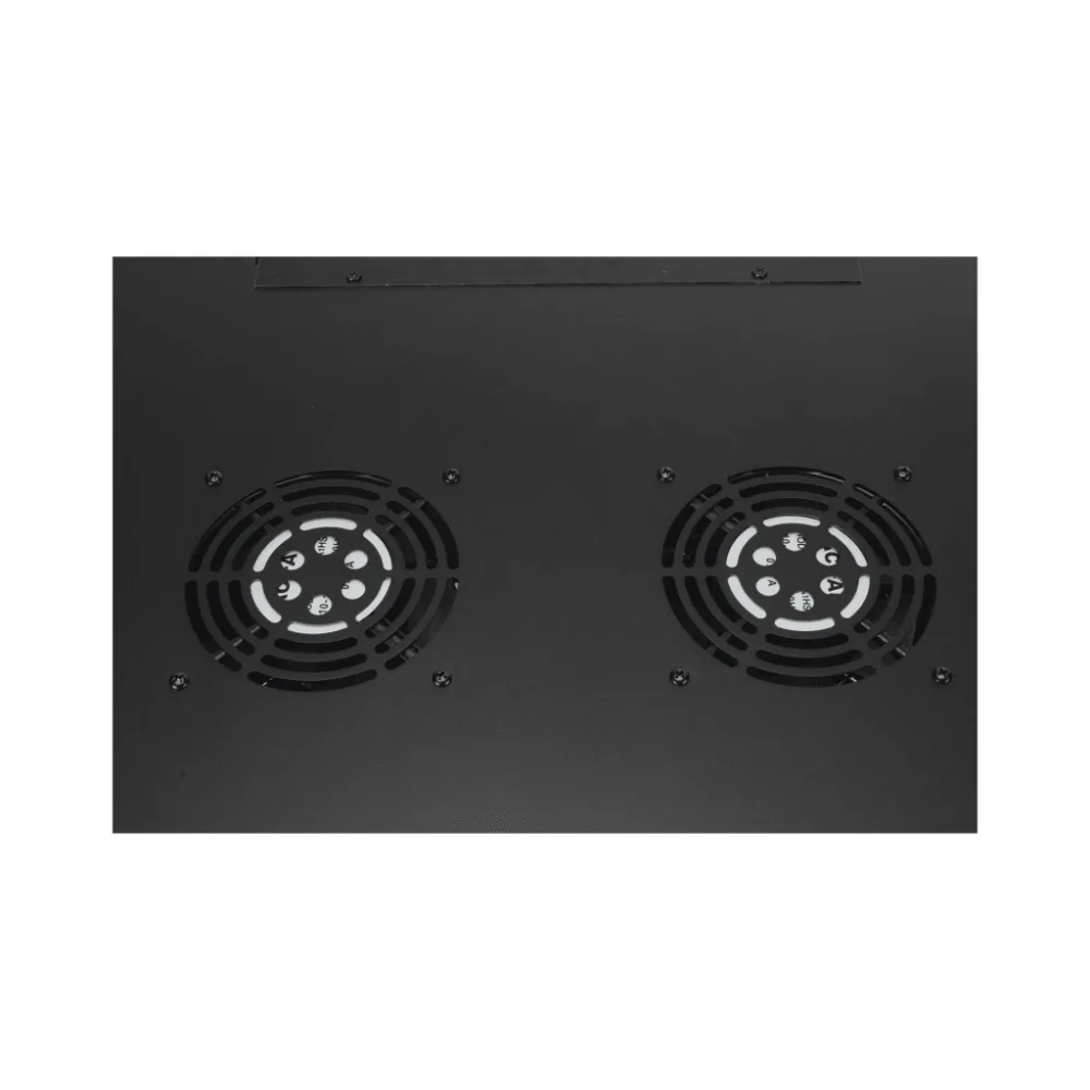 Gabinete de Pared 19 Pulgadas / 6U / 600 x 550 x 368 mm (23.6 x 21.7 x 14.5 in) / Acero SPCC RAL 9004 / Carga Estática 60 kg / IP20 Interior / Ventiladores CA / Panel Cepillo para Cables – vista 4