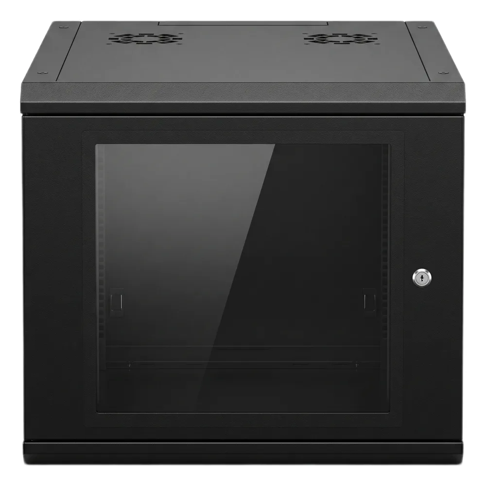 Gabinete de Pared 9U de 635 mm de Profundidad, Rack de 19 in en Acero Reforzado: Compacto y Resistente para Soluciones Profesionales