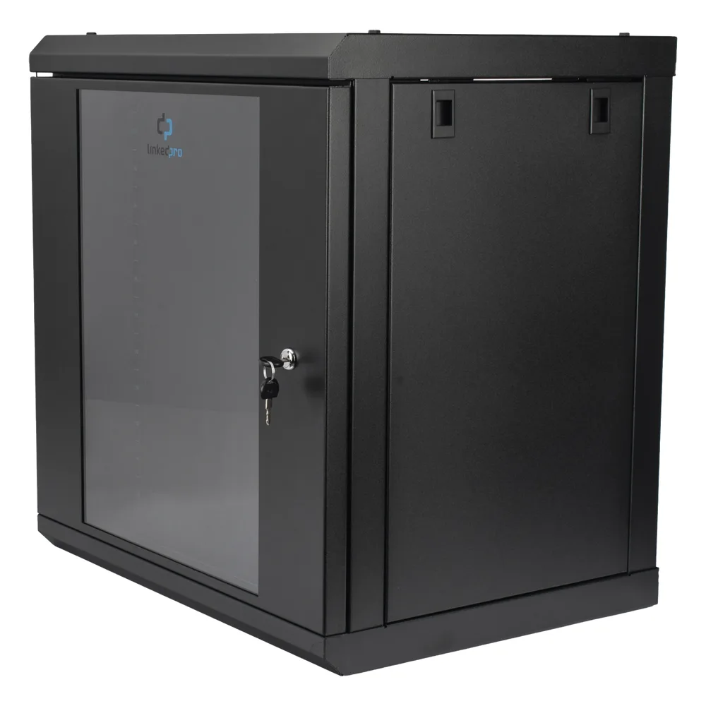 Gabinete de Pared con Puerta de Cristal Templado, 455mm de Profundidad, 12U Rack de 19'', Acero Reforzado – vista 3