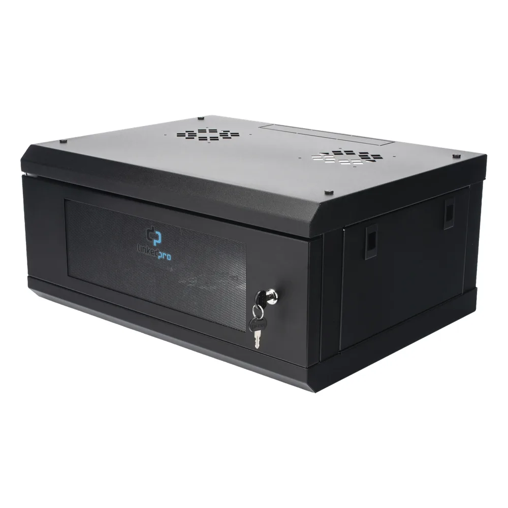 Gabinete de Pared con Puerta de Cristal Templado, 455mm de Profundidad, 4U Rack de 19'', Acero Reforzado – vista 2