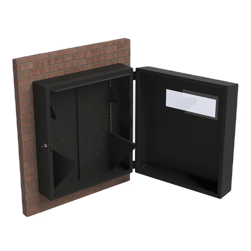 Gabinete de Pared con Rack Horizontal de 6 UR, con Ventanilla de Inspección, Se envía el Gabinete Armado. – vista 2