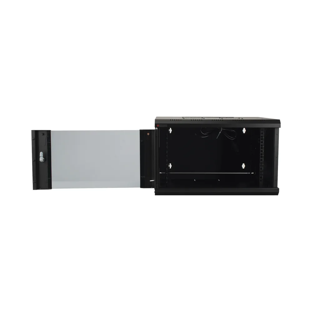 Gabinete de Pared Desarmado / 6U / 19 Pulgadas / 600 x 550 x 382 mm / Cristal Templado 5 mm / Carga Estática 60 kg / Acero SPCC RAL 9004 / IP20 Interior / RoHS – vista 6