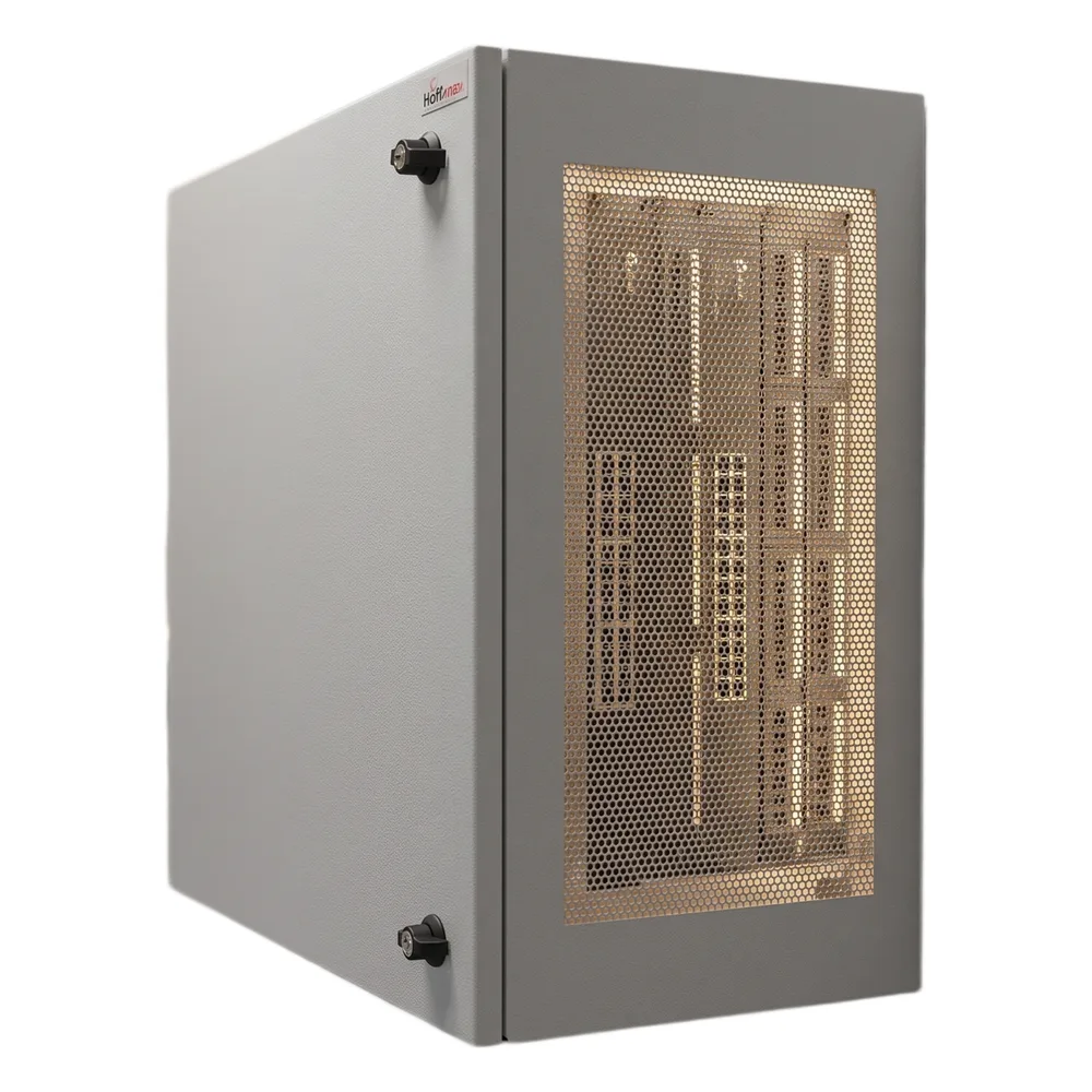Gabinete de Pared L-Box 12U / Acero 1.9 mm / 1219 x 610 x 313 mm / Puerta L 120° / RAL 7035 / Rack 19" – vista 3