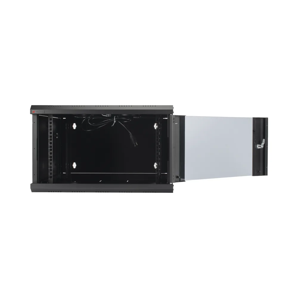 Gabinete de Pared PRECISION 19 in 6UR (455mm) - Cristal Templado. Incluye: 2 Ventiladores y Panel Cepillo – vista 4