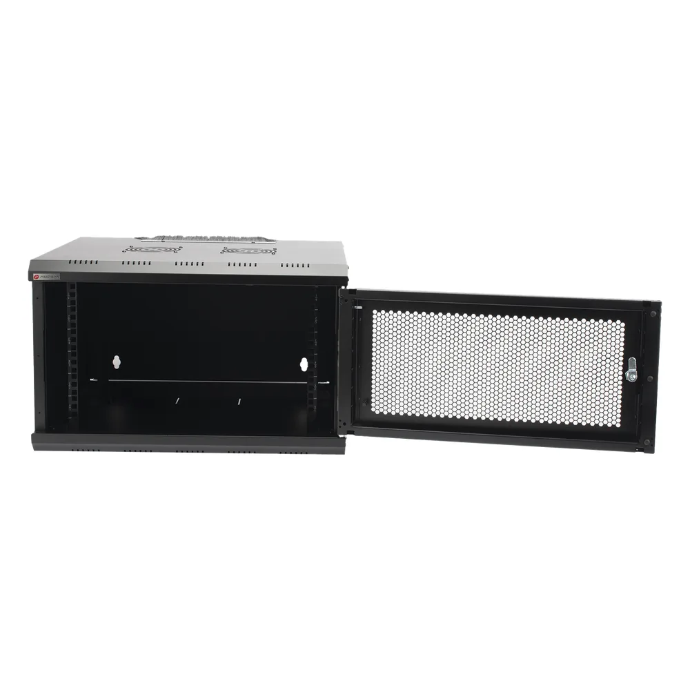 Gabinete de Pared PRECISION 19 in 6UR (455mm) - Puerta Perforada Incluye: 2 Ventiladores y Panel Cepillo – vista 4