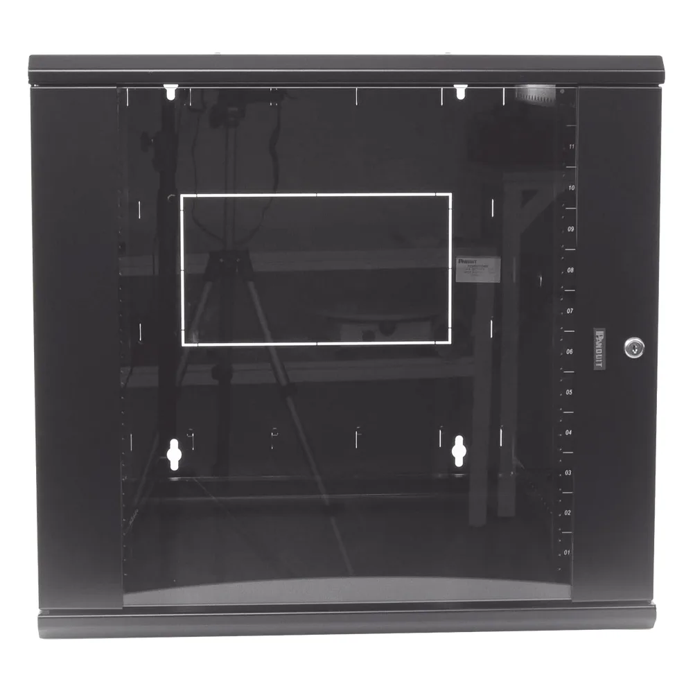 Gabinete PanZone de Montaje en Pared, de 19in, Puerta con Ventana de Seguridad, 12 UR, 762mm de Profundidad, Color Negro – vista 2