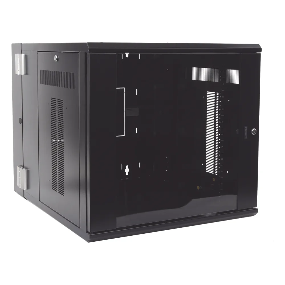 Gabinete PanZone de Montaje en Pared, de 19in, Puerta con Ventana de Seguridad, 12 UR, 762mm de Profundidad, Color Negro – vista 3