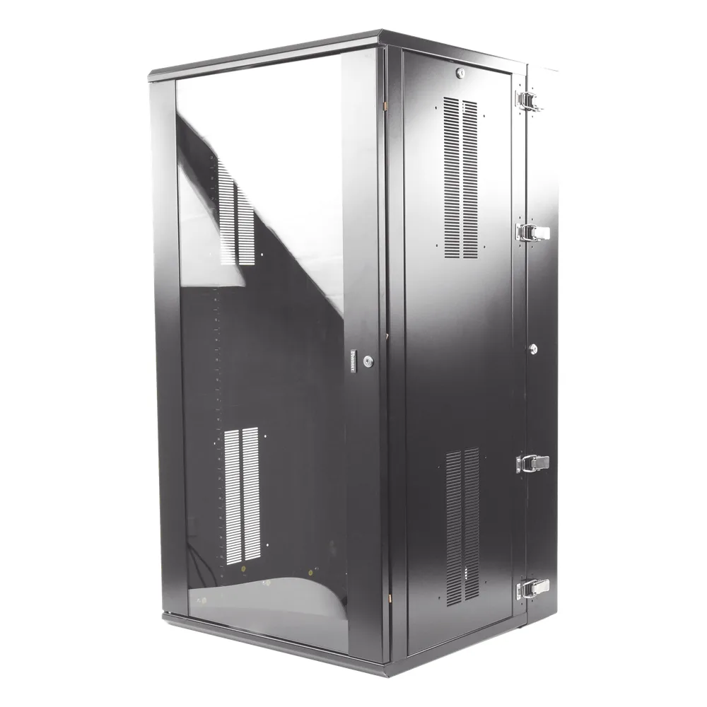 Gabinete PanZone de Montaje en Pared, de 19in, Puerta con Ventana de Seguridad, 26 UR, 635mm de Profundidad, Color Negro – vista 2
