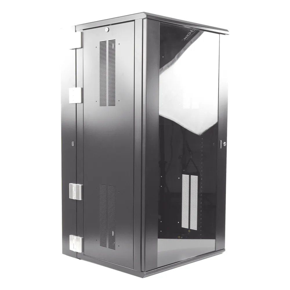 Gabinete PanZone de Montaje en Pared, de 19in, Puerta con Ventana de Seguridad, 26 UR, 635mm de Profundidad, Color Negro – vista 4