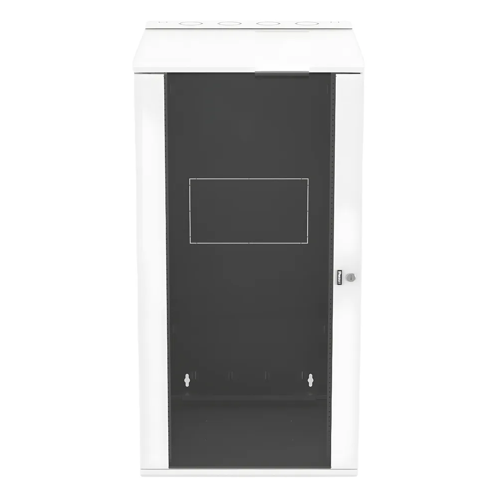 Gabinete PanZone de Montaje en Pared, de 19in, Puerta con Ventana de Seguridad, 26 UR, 762mm de Profundidad, Color Blanco – vista 2