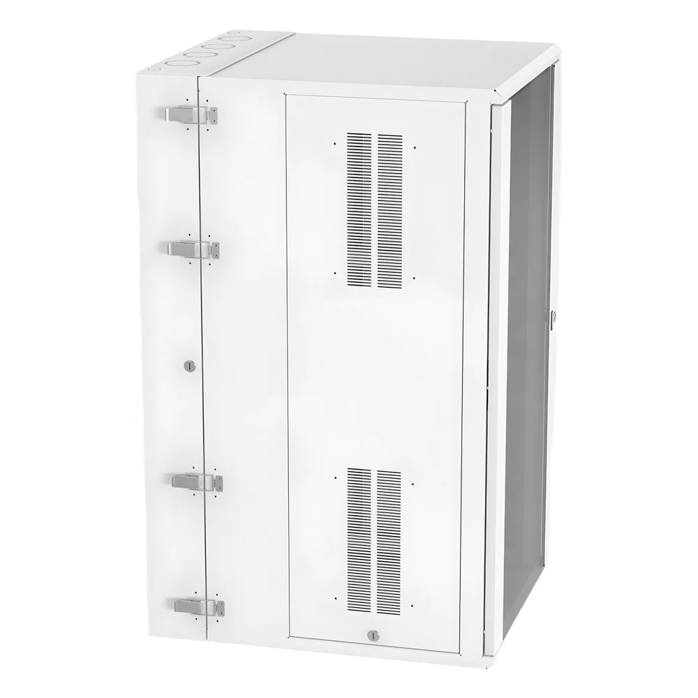 Gabinete PanZone de Montaje en Pared, de 19in, Puerta con Ventana de Seguridad, 26 UR, 762mm de Profundidad, Color Blanco – vista 4