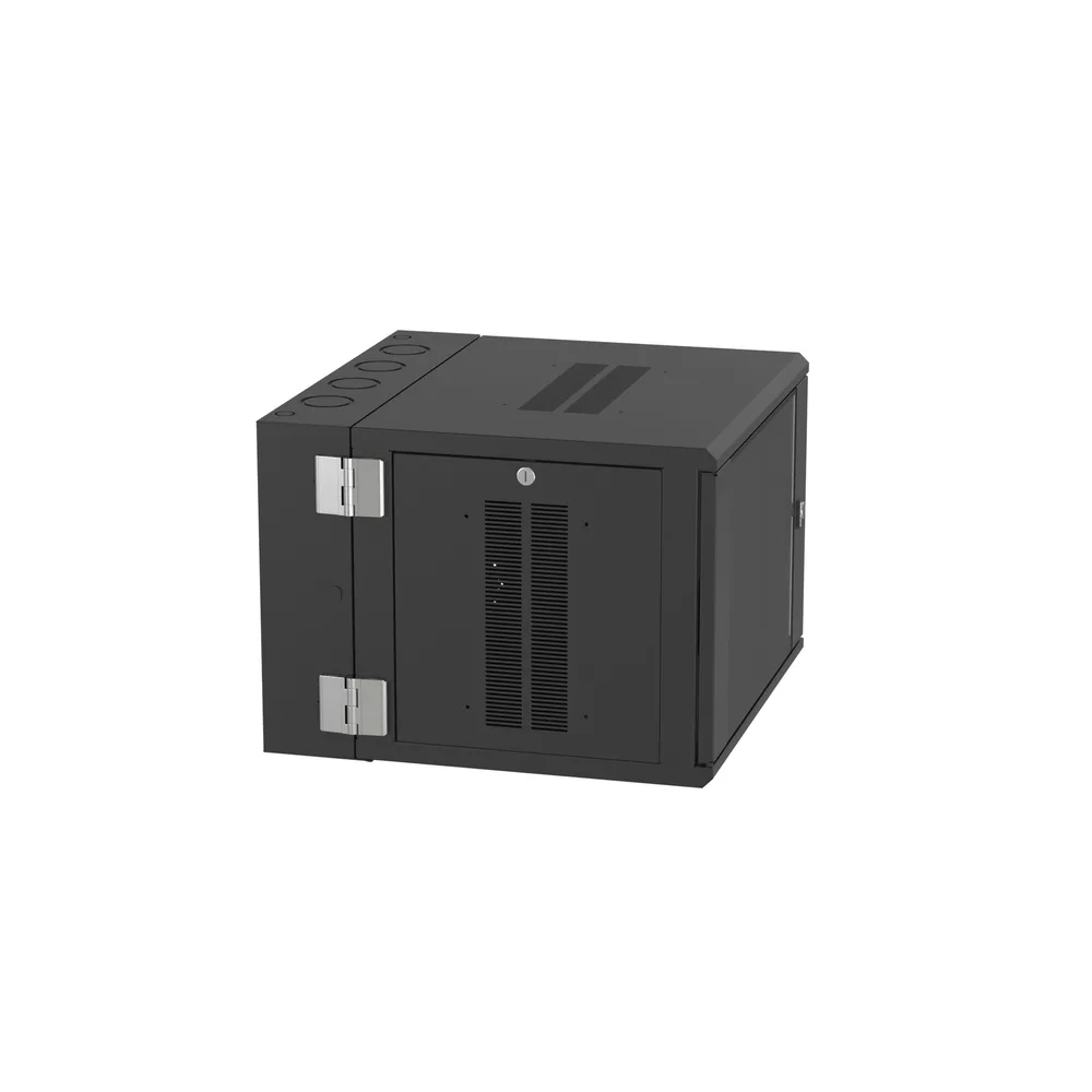 Gabinete PanZone de Montaje en Pared, de 19in, Puerta con Ventana de Seguridad, 9 UR, 635mm de Profundidad, Color Negro – vista 4