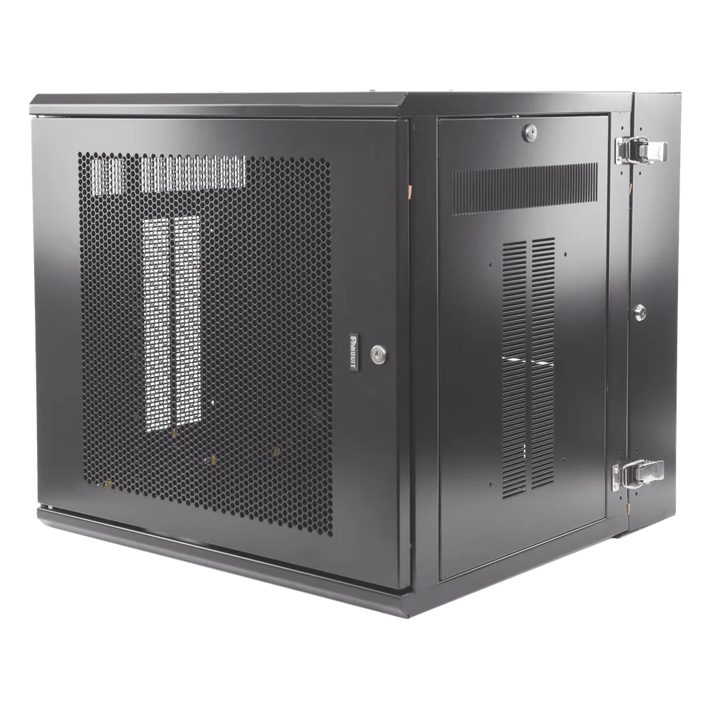 Gabinete PanZone de Montaje en Pared, de 19in, Puerta Ventilada, 12 UR, 635mm de Profundidad, Color Negro – vista 3