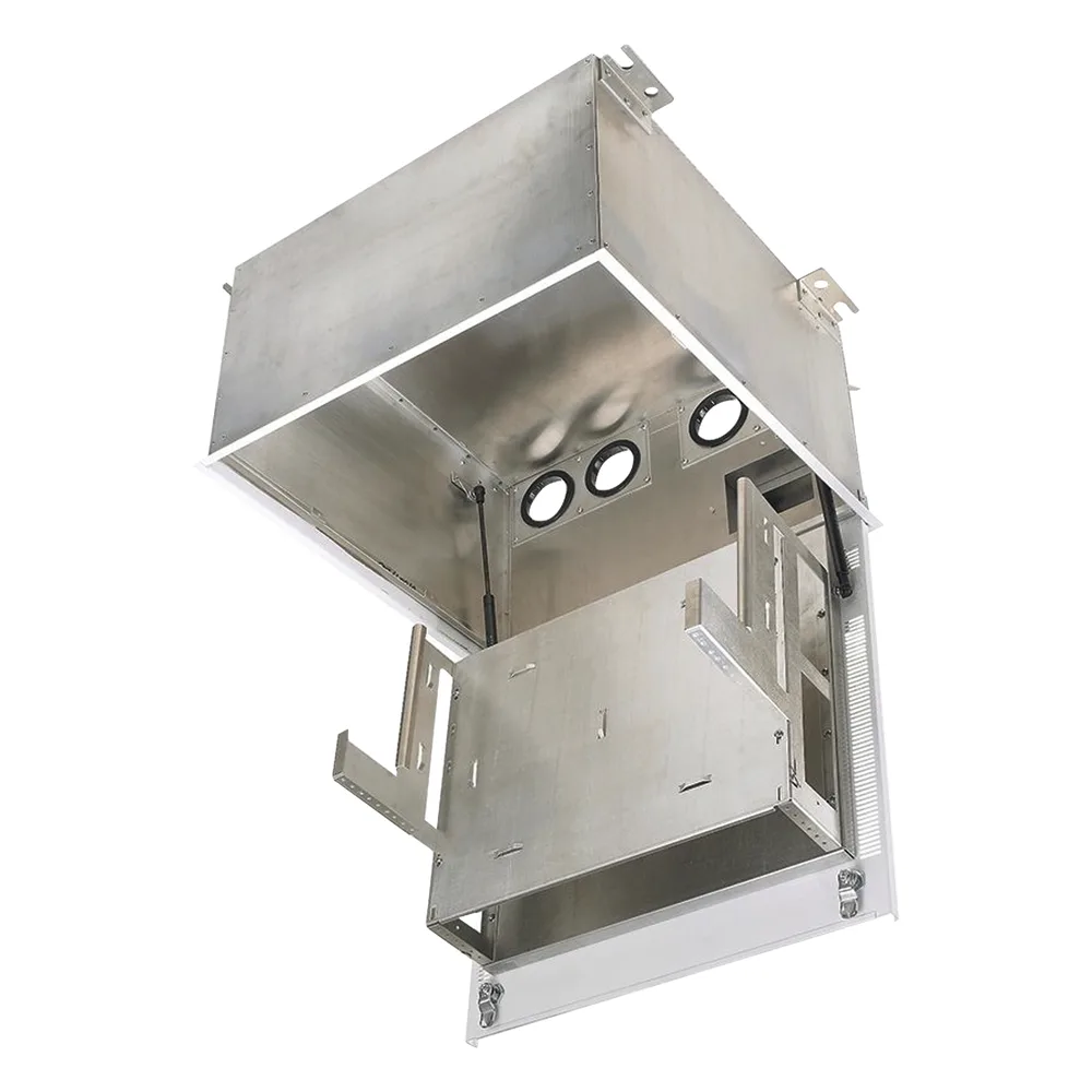 Gabinete PanZone Premium, de Montaje en Techo, Con 2 UR Para Equipo Activo y 6 UR Para Paneles de Parcheo, Fabricado en Acero, Color Blanco