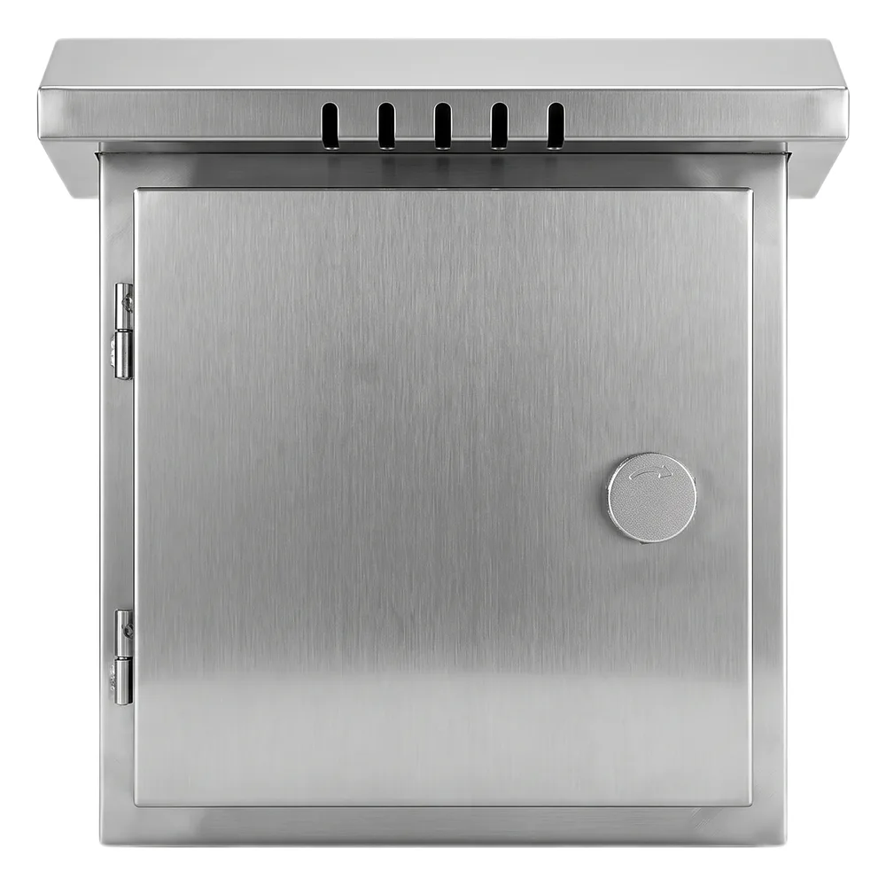Gabinete para Exteriores de Acero Inoxidable SUS201 / Cilindrico con Techo Inclinado / Ø305 x 195 x 315 mm (12.0 x 7.7 x 12.4 in) / Cerradura con Llave de Seguridad / Compatible con Postes XGAPOLE