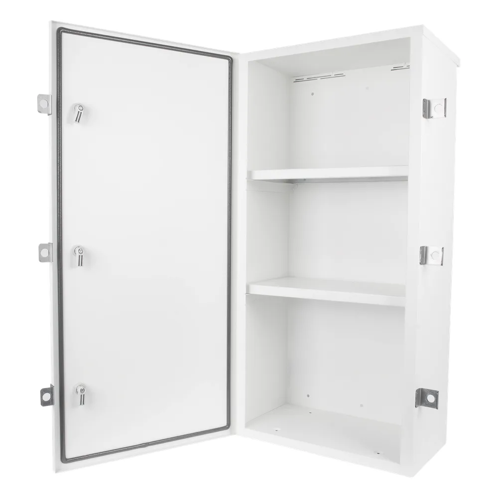 Gabinete para instalación de 3 Baterías PL110D12, Fabricado en Lámina Galvanizada, Accesorios para piso o poste (No incluidos) – vista 3