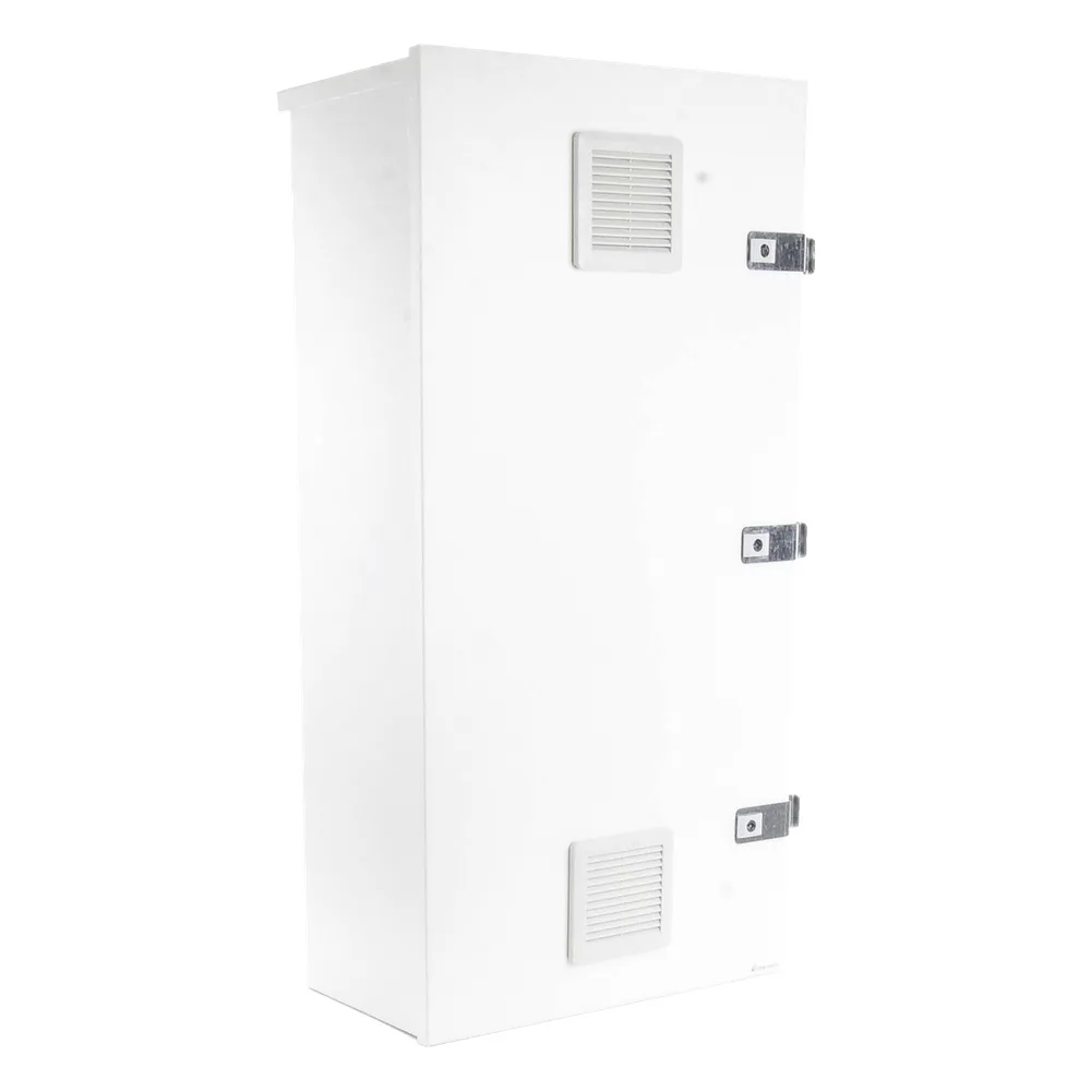Gabinete para instalación de 3 Baterías PL110D12, Fabricado en Lámina Galvanizada, Accesorios para piso o poste (No incluidos) – vista 4